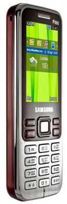 Мобильный телефон Samsung C3322 Dual (красный) - вид сбоку