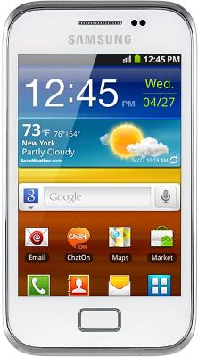 Смартфон Samsung S7500 Galaxy Ace Plus White (GT-S7500 CWASER) - вид спереди