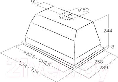 Изображение товара Вытяжка скрытая Elica ELIBLOC HT GR A/80