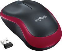 Мышь Logitech M185 910-002240 / 910-002633 (черный/красный) - 