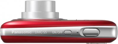 Компактный фотоаппарат Panasonic Lumix DMC-S5EE-R (Red) - вид сверху