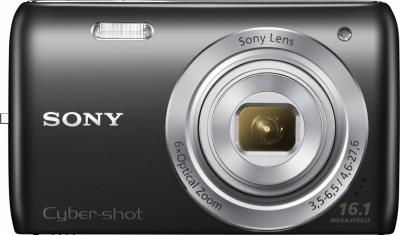 Компактный фотоаппарат Sony Cyber-shot DSC-W670 (черный) - вид спереди