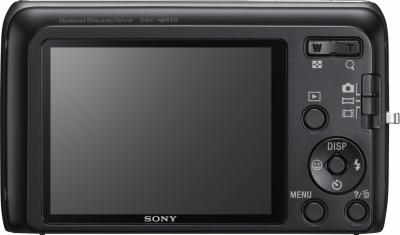 Компактный фотоаппарат Sony Cyber-shot DSC-W670 (черный) - вид сзади