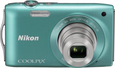 Компактный фотоаппарат Nikon Coolpix S3300 Green - вид спереди