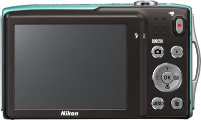 Компактный фотоаппарат Nikon Coolpix S3300 Green - вид сзади