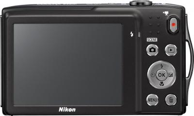 Компактный фотоаппарат Nikon Coolpix S3300 Black - вид сзади