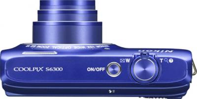 Компактный фотоаппарат Nikon Coolpix S6300 Blue (Blue) - вид сверху
