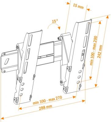 Кронштейн для телевизора Holder LEDS-7012 (металл) - схематическое изображение