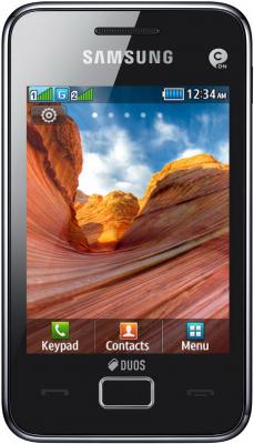 Мобильный телефон Samsung S5222 Star 3 Duos Black (GT-S5222 XKASER) - вид спереди