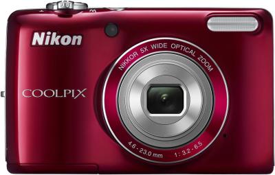 Компактный фотоаппарат Nikon Coolpix L26 Red - общий вид