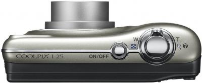 Компактный фотоаппарат Nikon Coolpix L25 Silver - вид сверху