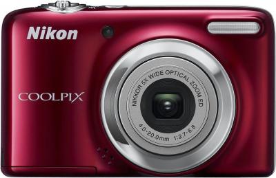 Компактный фотоаппарат Nikon Coolpix L25 Red - вид спереди