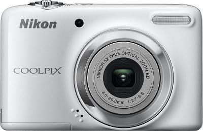 Компактный фотоаппарат Nikon Coolpix L25 White - вид спереди