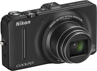 Компактный фотоаппарат Nikon Coolpix S9300 (Black) - общий вид