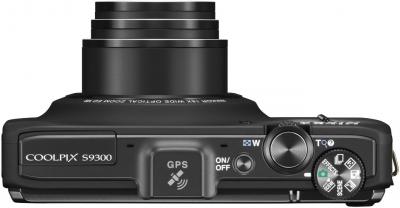 Компактный фотоаппарат Nikon Coolpix S9300 (Black) - вид сверху
