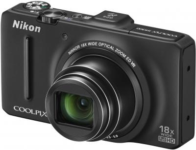 Компактный фотоаппарат Nikon Coolpix S9300 (Black) - общий вид