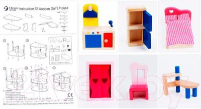 Кукольный домик Classic World Кукольный домик CLWT702M - мебель в комплекте