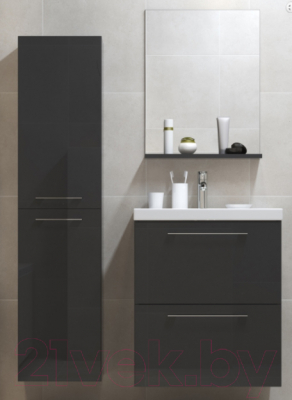 Шкаф-полупенал для ванной Cersanit Galaxy 35 (черный) - в интерьере 1