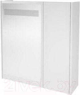Шкаф с зеркалом для ванной Ванланд Квадро 1-50 (белый)