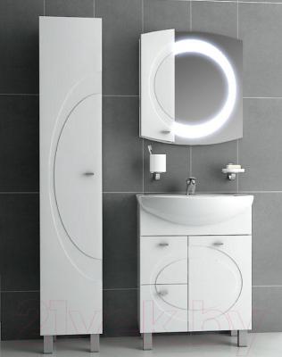Шкаф-пенал для ванной Ванланд Монако 2 (белый, левый)