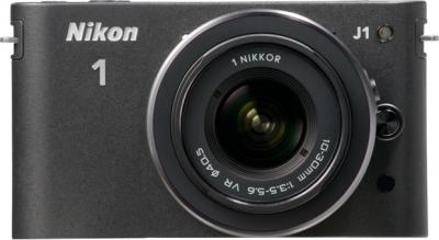 Беззеркальный фотоаппарат Nikon 1 J1 Kit 10-30mm Black - вид спереди