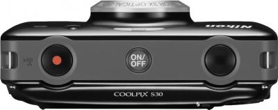 Компактный фотоаппарат Nikon Coolpix S30 (Black) - вид сверху
