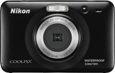Компактный фотоаппарат Nikon Coolpix S30 (Black) - вид спереди