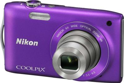 Компактный фотоаппарат Nikon Coolpix S3300 Violet - общий вид