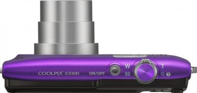 Компактный фотоаппарат Nikon Coolpix S3300 Violet - вид сверху