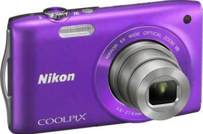Компактный фотоаппарат Nikon Coolpix S3300 Violet - общий вид