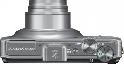 Компактный фотоаппарат Nikon Coolpix S9300 Silver - вид сверху