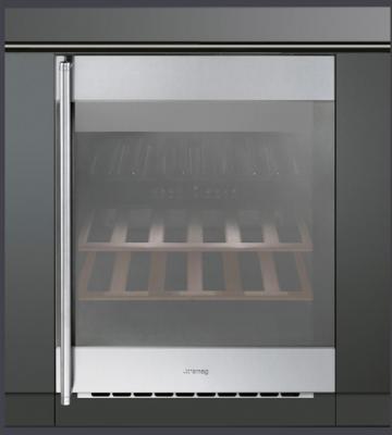 Встраиваемый винный шкаф Smeg CVI38X - Вид спереди