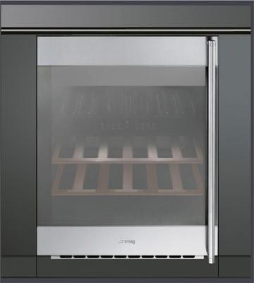 Встраиваемый винный шкаф Smeg CVI38XS - Вид спереди