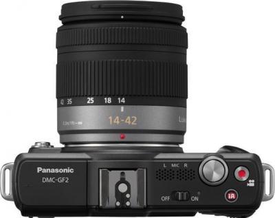 Беззеркальный фотоаппарат Panasonic Lumix DMC-GF2KEE-K - вид сверху