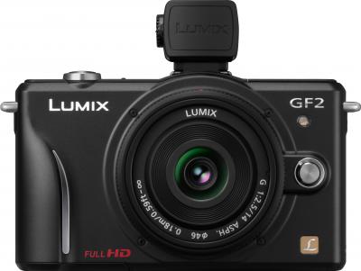 Беззеркальный фотоаппарат Panasonic Lumix DMC-GF2KEE-K - вид спереди