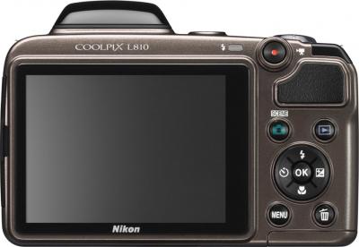 Компактный фотоаппарат Nikon COOLPIX L810 Bronze - Вид сзади
