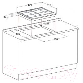 Газовая варочная панель Hotpoint-Ariston PC 640 T (OW) R/HA