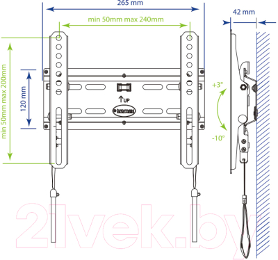 Кронштейн для телевизора Kromax Flat-6 (черный)