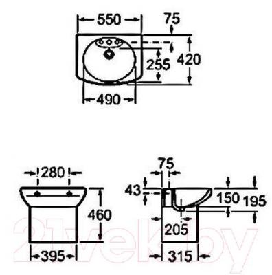 Умывальник Roca Dama Senso 55x42 / A325513000