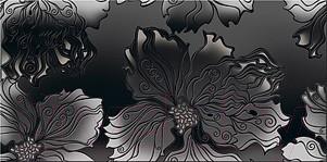 Декоративная плитка Azori Валькирия Антрацит Цветы (405x201)