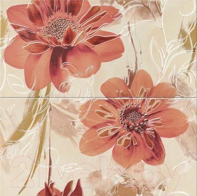 Декоративная плитка Opoczno Панно Lazio Beige Flower WD282-009 (593x583)