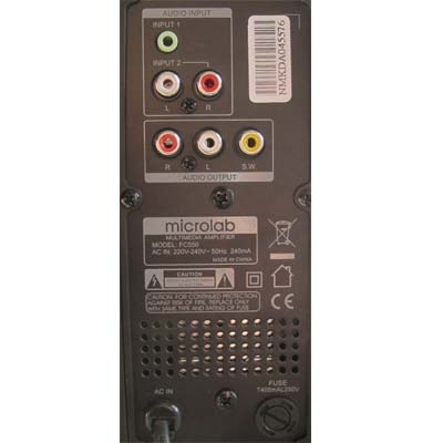Мультимедиа акустика Microlab FC 550 (черный) - вид сзади
