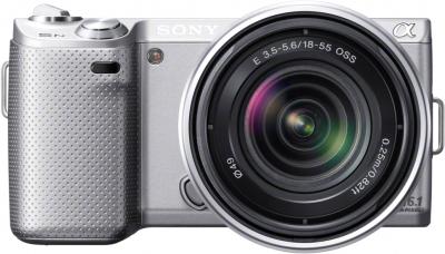 Беззеркальный фотоаппарат Sony NEX-5ND Silver - с объективом SEL-1855 