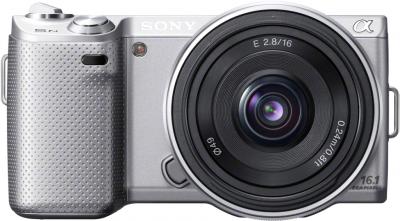 Беззеркальный фотоаппарат Sony NEX-5ND Silver - с объективом SEL-16F28