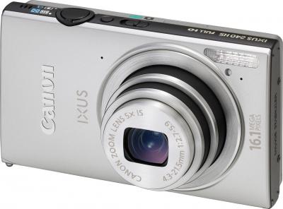 Компактный фотоаппарат Canon IXUS 240 HS Silver - Вид спереди