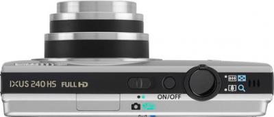 Компактный фотоаппарат Canon IXUS 240 HS Silver - Вид сверху
