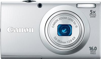 Компактный фотоаппарат Canon PowerShot A2400 IS Silver - Вид спереди