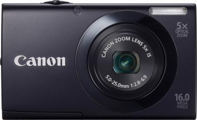 Компактный фотоаппарат Canon PowerShot A3400 IS Black - Вид спереди