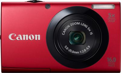 Компактный фотоаппарат Canon PowerShot A3400 IS Red - вид спереди