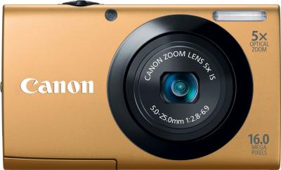 Компактный фотоаппарат Canon PowerShot A3400 IS Gold  - Вид спереди